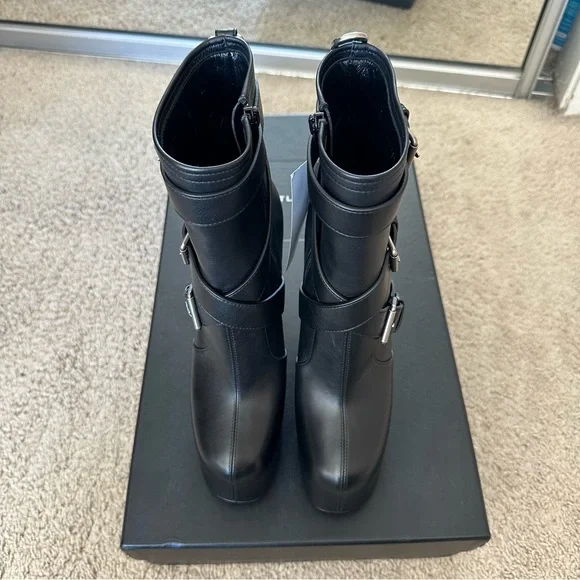 Saint Laurent Cherry Moto Boots